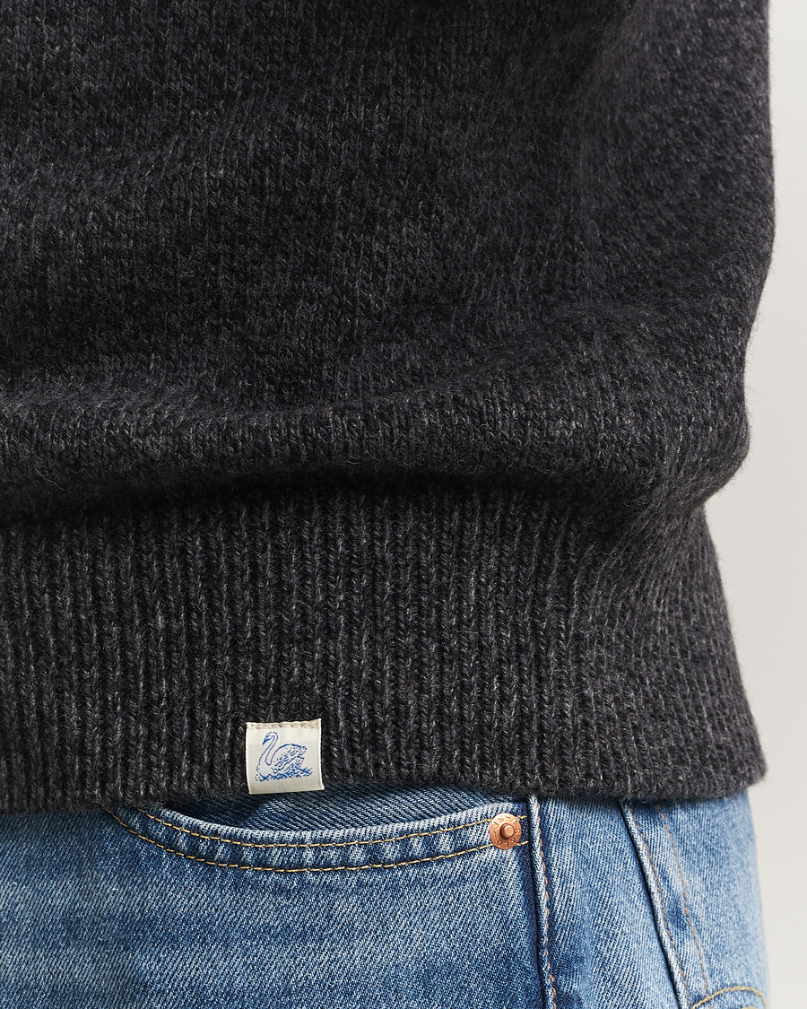 Uomini | Maglieria | Merz b. Schwanen | Merino/Cashmere Knitted Sweater Dark Grey Melange