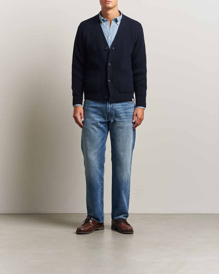 Uomini | Maglieria | Merz b. Schwanen | Merino/Cashmere Knitted Cardigan Dark Navy