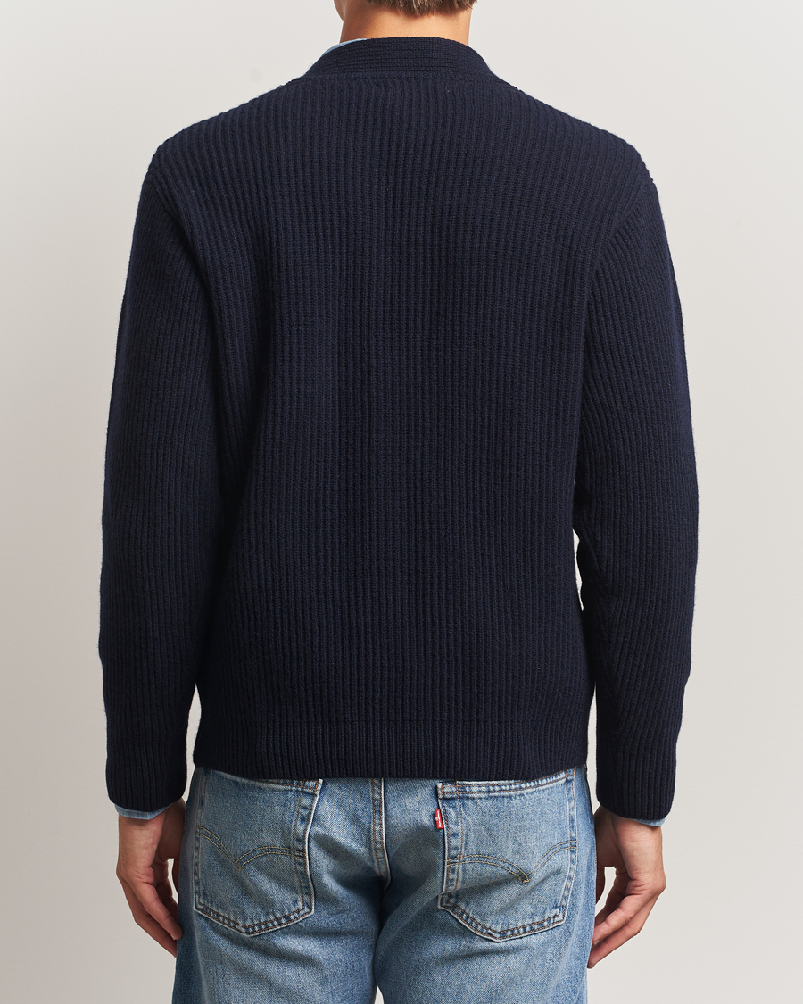 Uomini | Maglieria | Merz b. Schwanen | Merino/Cashmere Knitted Cardigan Dark Navy