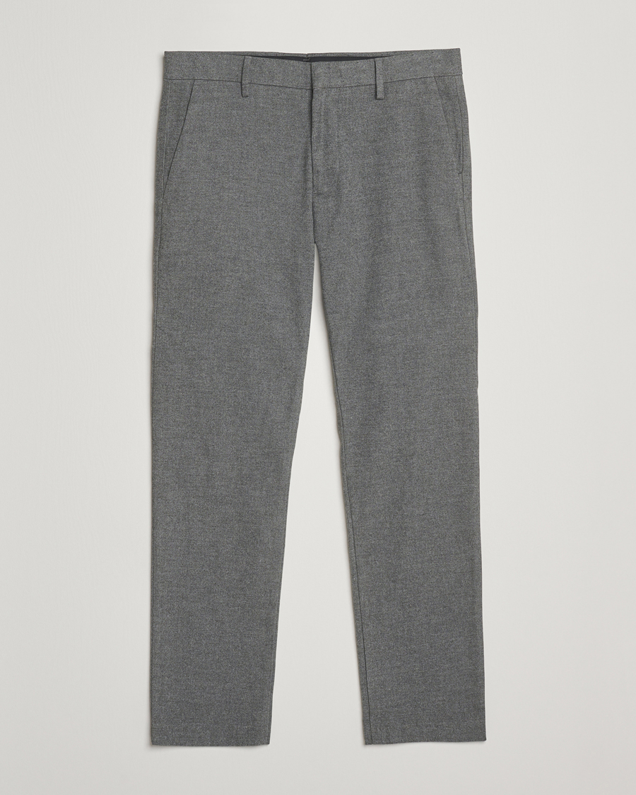 Uomini | Pantaloni | NN07 | Theo Brushed Cotton Trousers Dark Grey