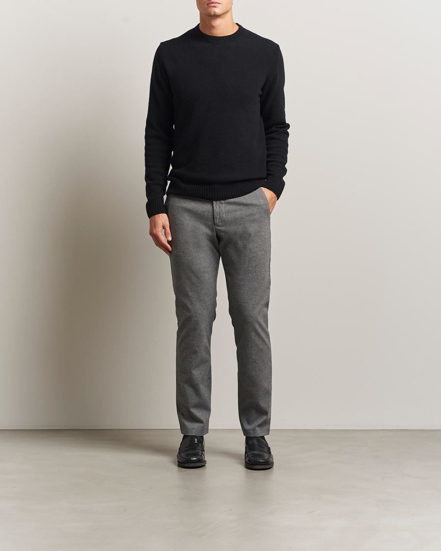 Uomini | Pantaloni | NN07 | Theo Brushed Cotton Trousers Dark Grey