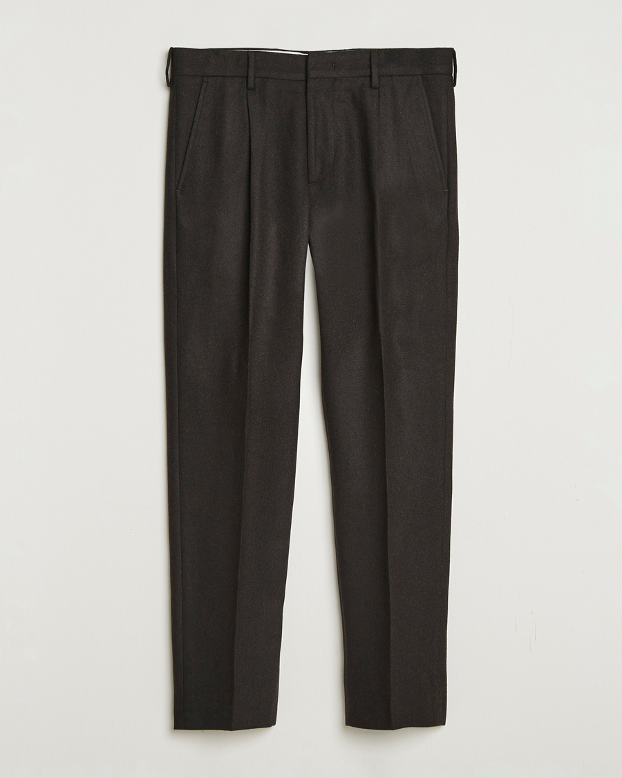 Uomini | Pantaloni | NN07 | Bill Wool Pleated Trousers Brown