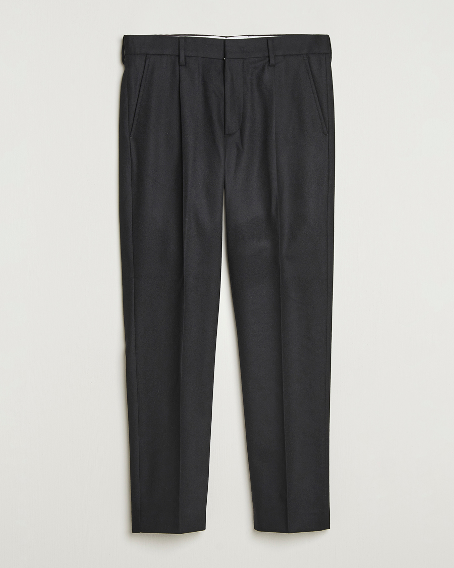 Uomini | Pantaloni | NN07 | Bill Wool Pleated Trousers Black