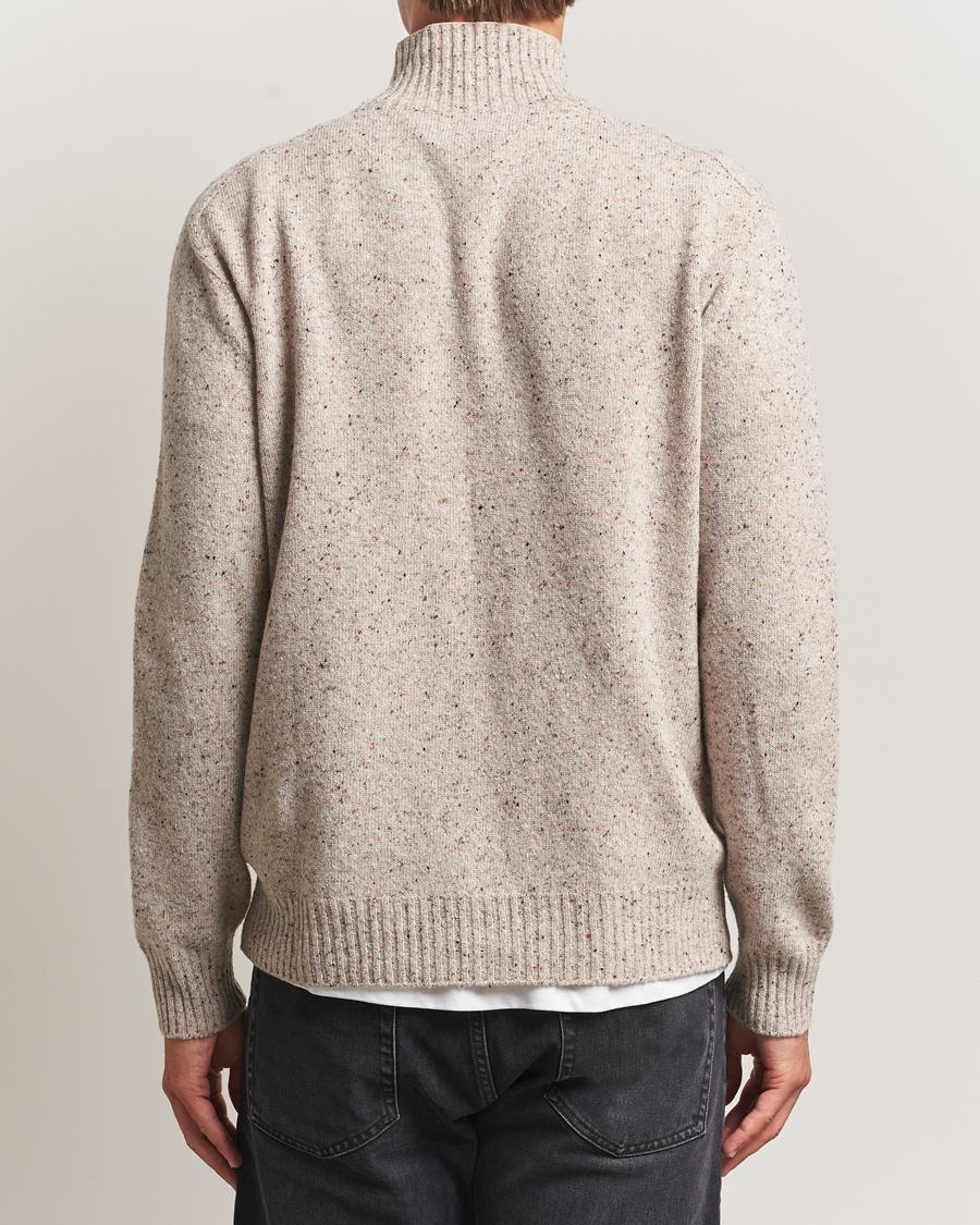 Uomini | Maglieria | NN07 | Aksel Wool Donegal Knitted Mock Neck Ivory