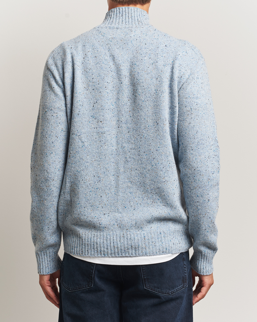 Uomini | Maglieria | NN07 | Aksel Wool Donegal Knitted Mock Neck Cerulian Blue
