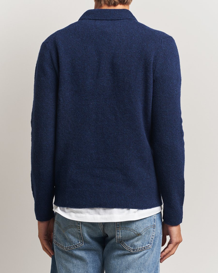 Uomini | Maglieria | NN07 | Hope Wool Knitted Polo Navy Blue