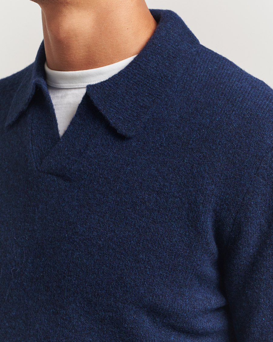 Uomini | Maglieria | NN07 | Hope Wool Knitted Polo Navy Blue
