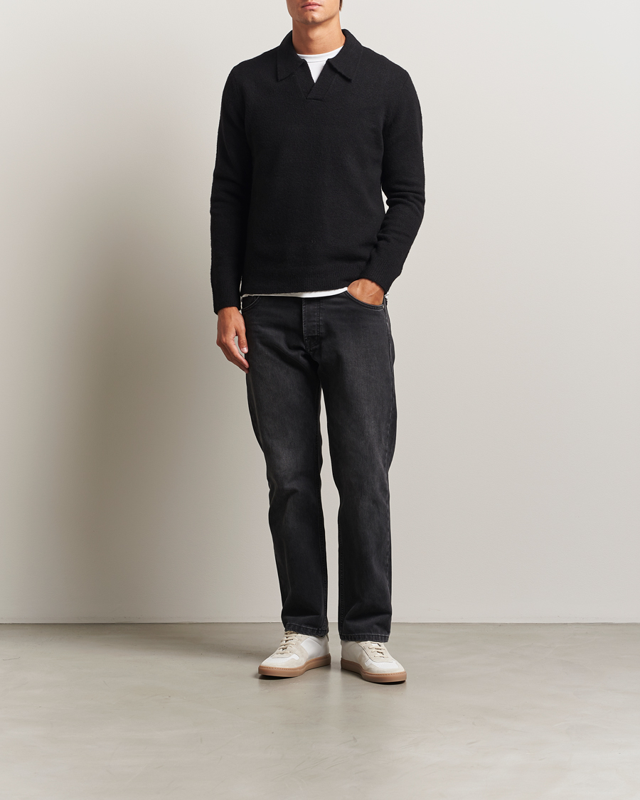 Uomini | Maglieria | NN07 | Hope Wool Knitted Polo Black