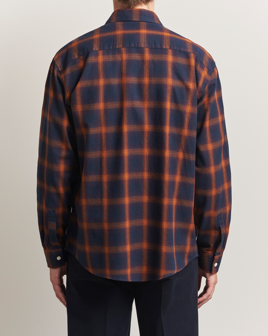 Uomini | Camicie | NN07 | Deon Flannel Checked Shirt Navy/Orange