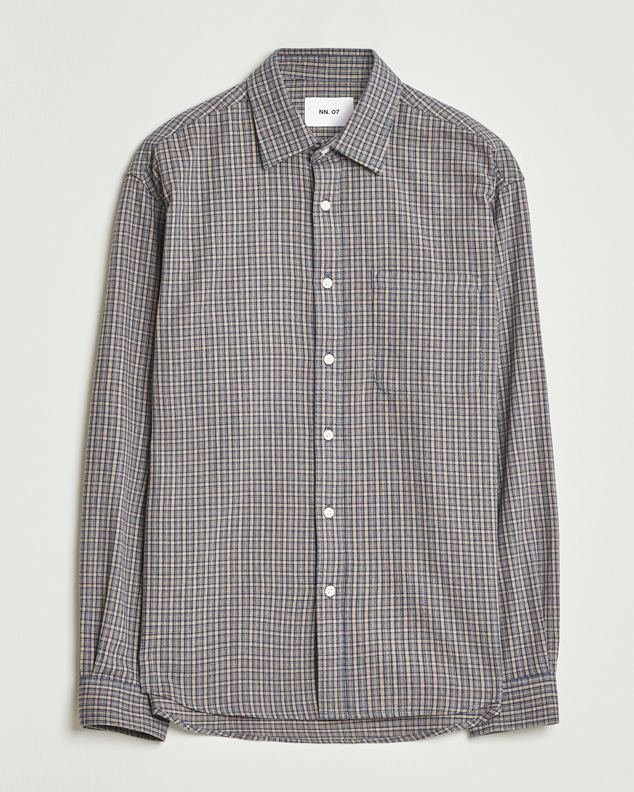 Uomini | Camicie | NN07 | Deon Flannel Checked Shirt Indigo
