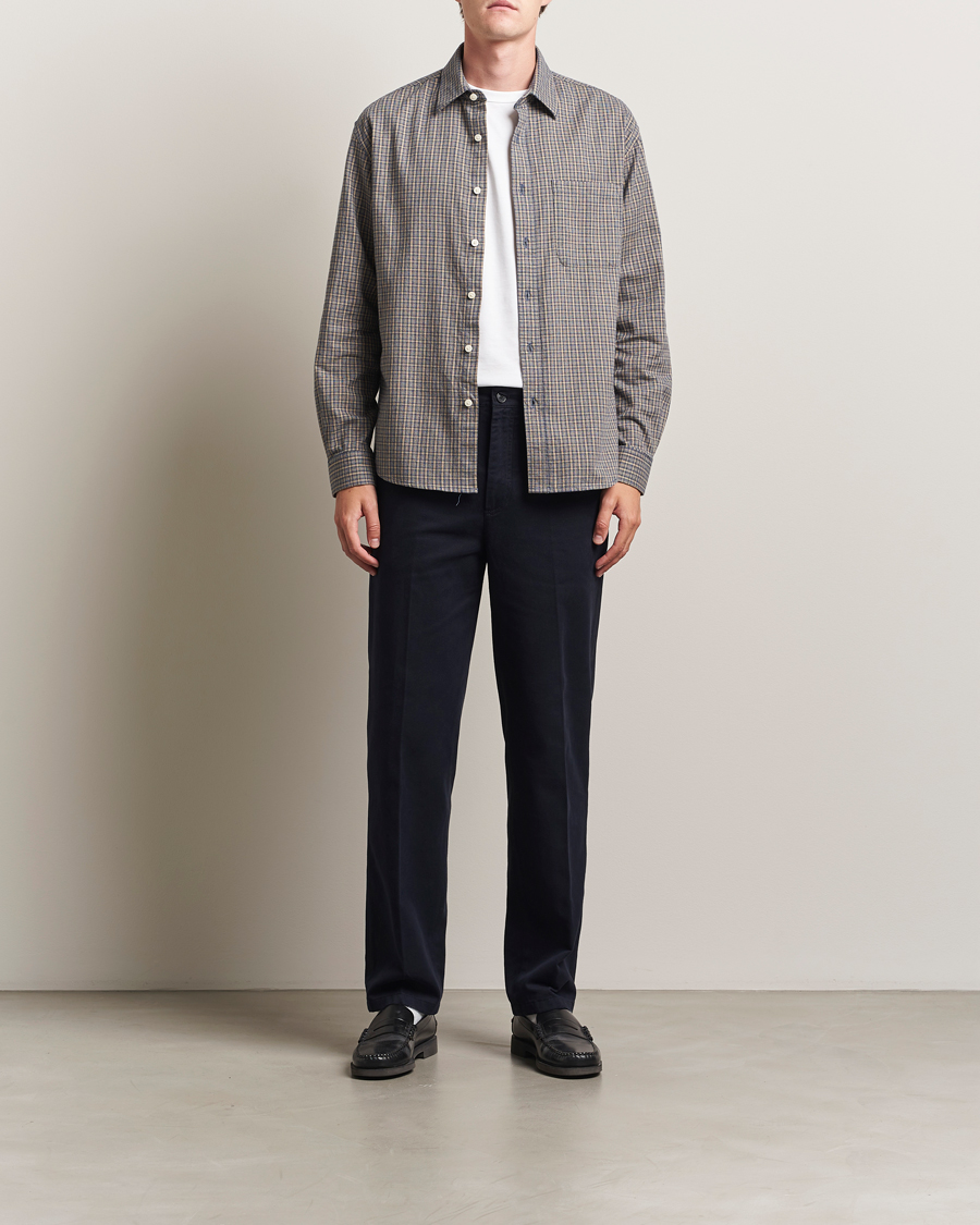 Uomini | Camicie | NN07 | Deon Flannel Checked Shirt Indigo