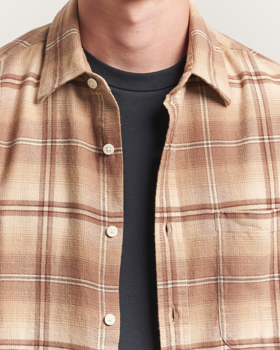 Uomini | Camicie | NN07 | Deon Flannel Checked Shirt Camel