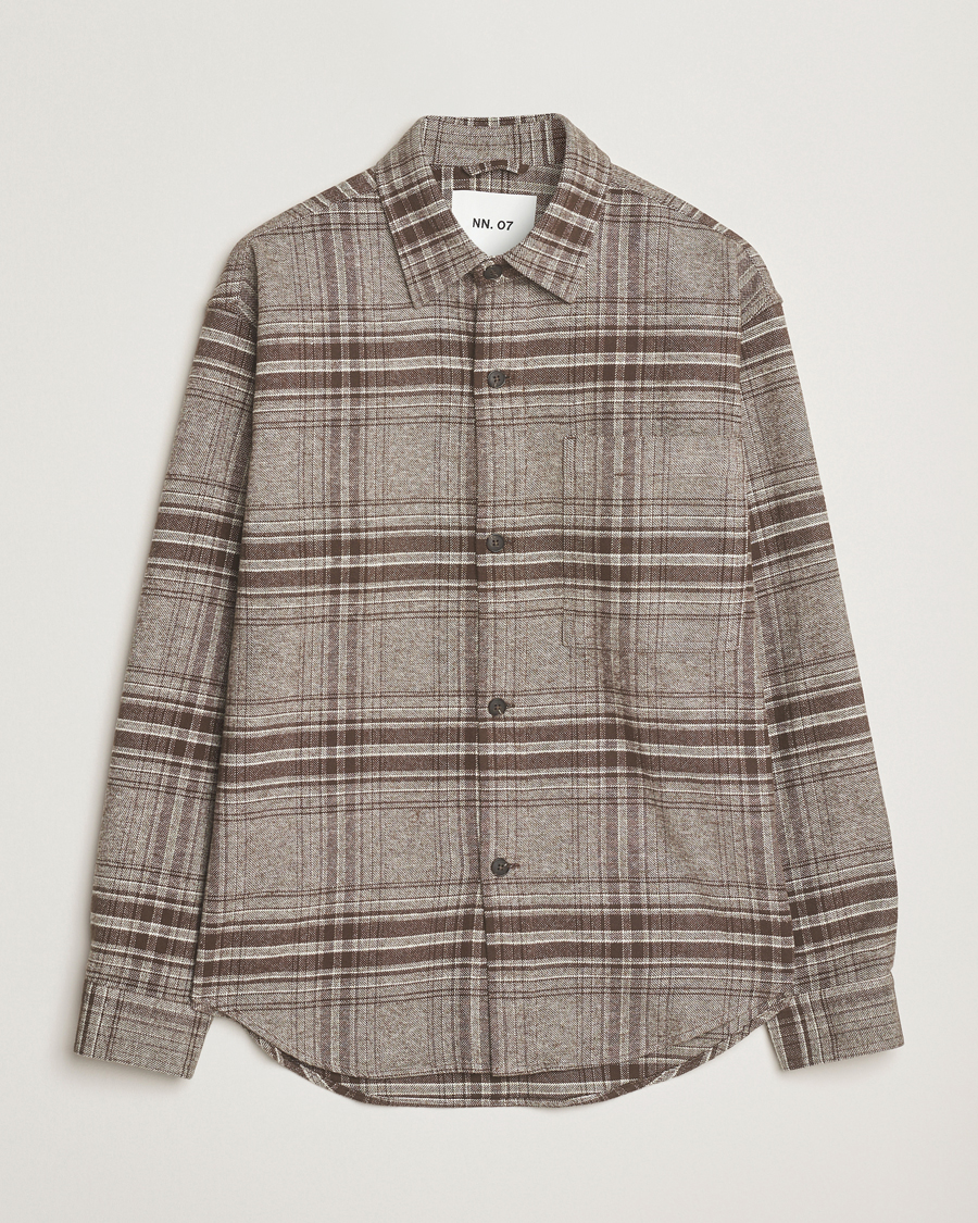 Uomini | Camicie | NN07 | Adwin Checked Overshirt Brown
