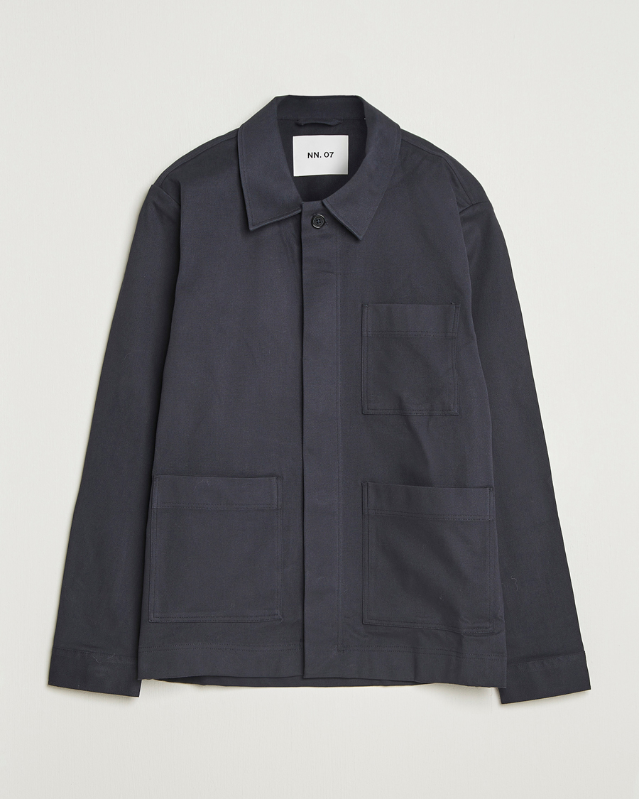 Uomini | Camicie | NN07 | Olav Cotton Overshirt Deep Navy