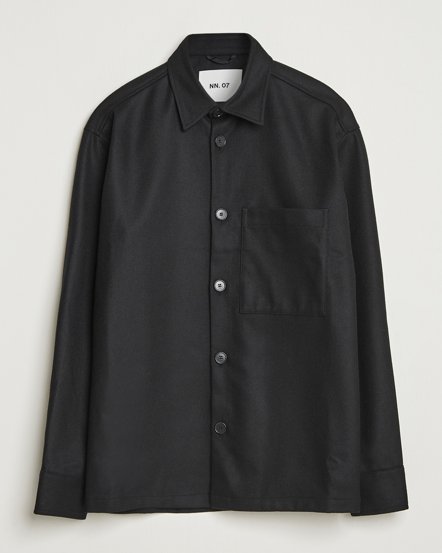 Uomini | Camicie | NN07 | Freddy Wool Overshirt Black
