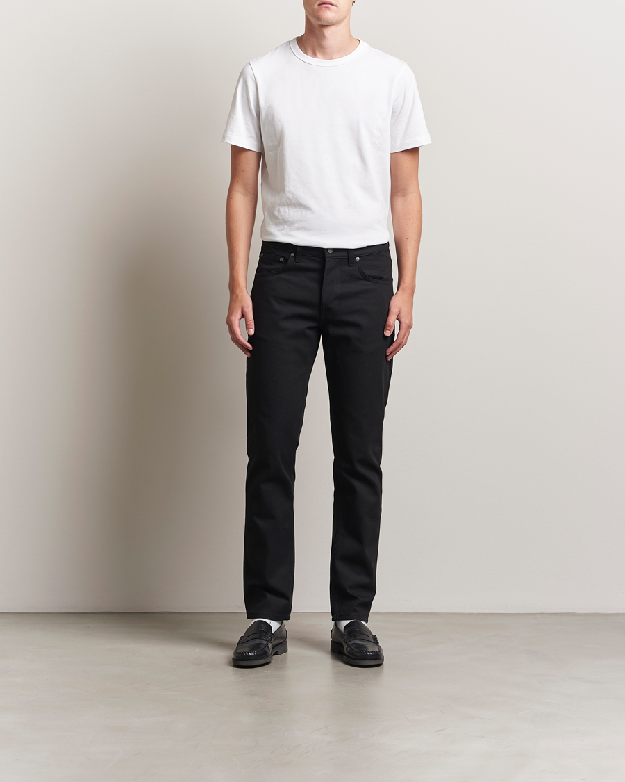 Uomini | Pantaloni | Nudie Jeans | Solid Ollie Jeans Dry Pure Black
