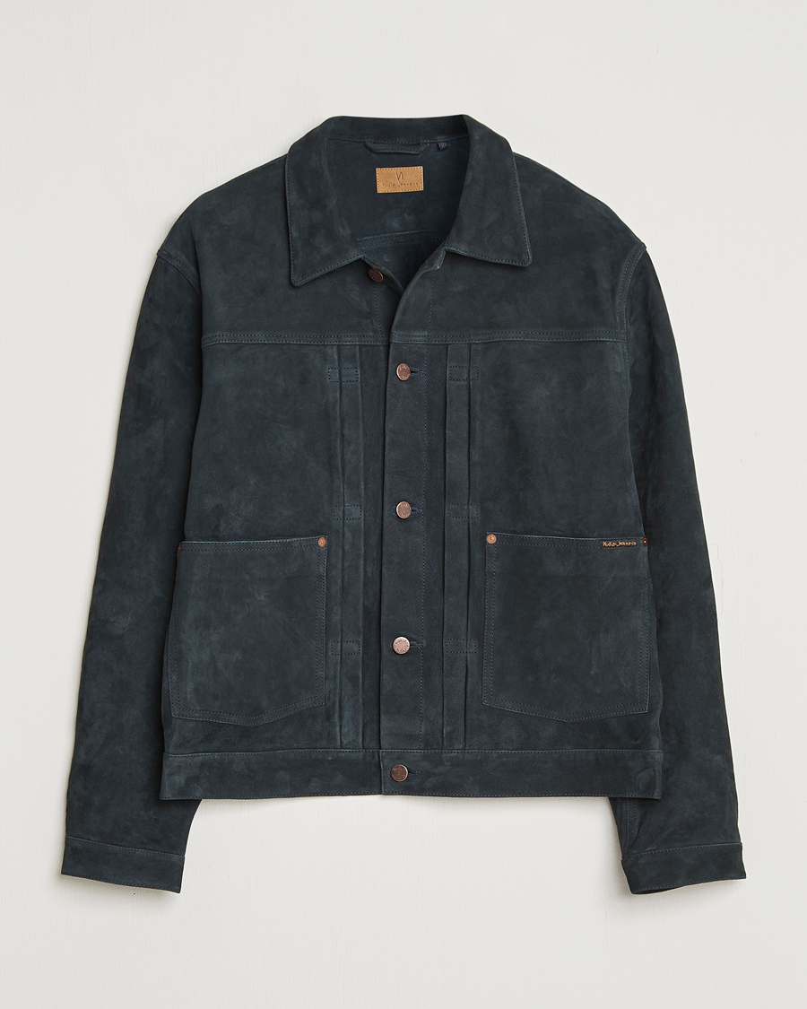 Uomini | Giacche | Nudie Jeans | Dante II Suede Jacket Navy