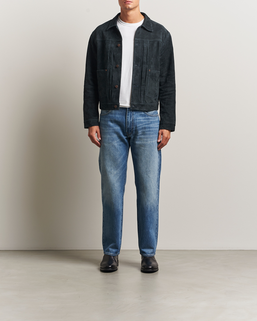 Uomini | Giacche | Nudie Jeans | Dante II Suede Jacket Navy