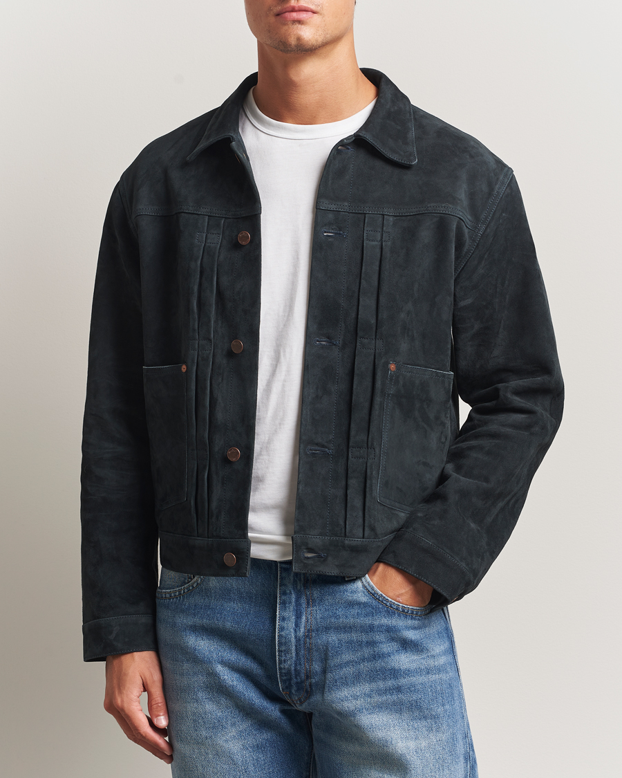 Uomini | Giacche | Nudie Jeans | Dante II Suede Jacket Navy