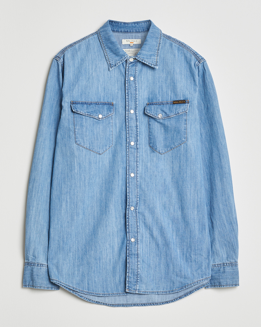 Uomini | Camicie | Nudie Jeans | Gunnar Denim Shirt Light Blue