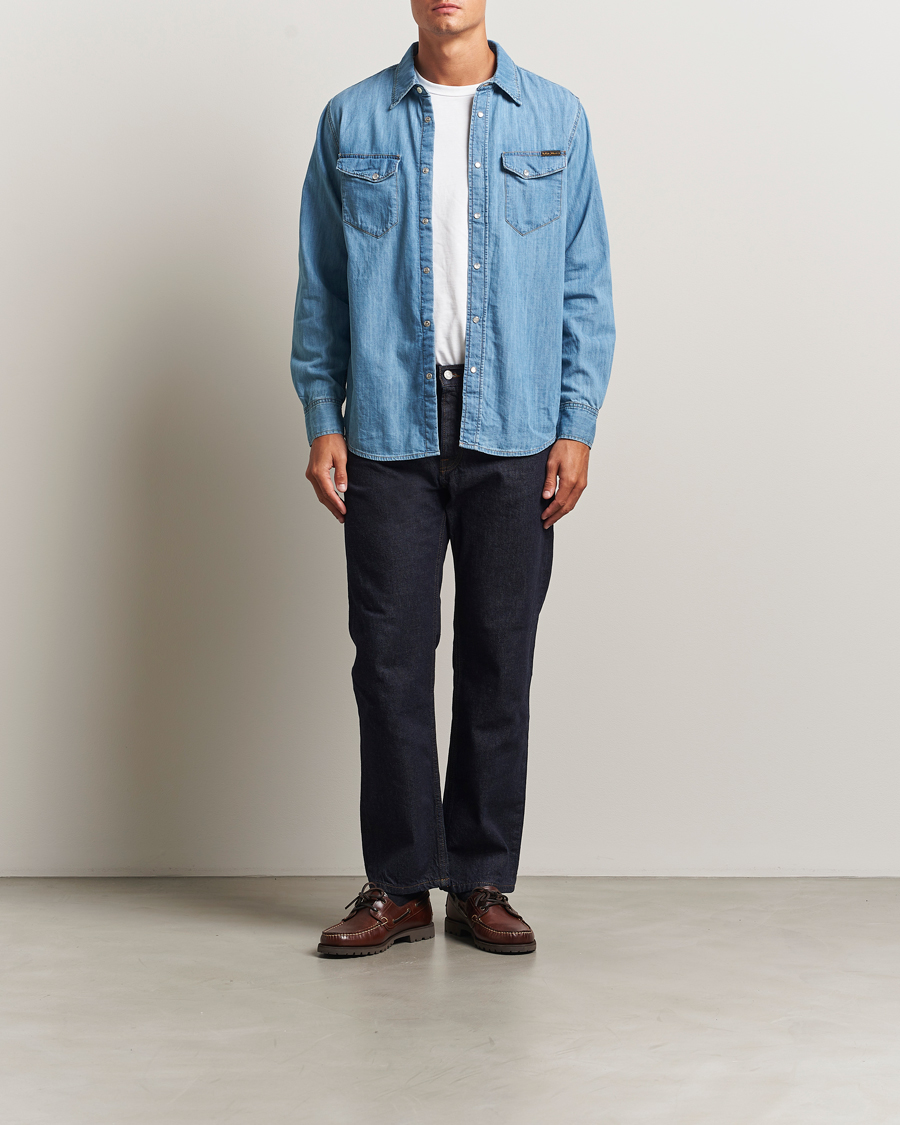 Uomini | Camicie | Nudie Jeans | Gunnar Denim Shirt Light Blue