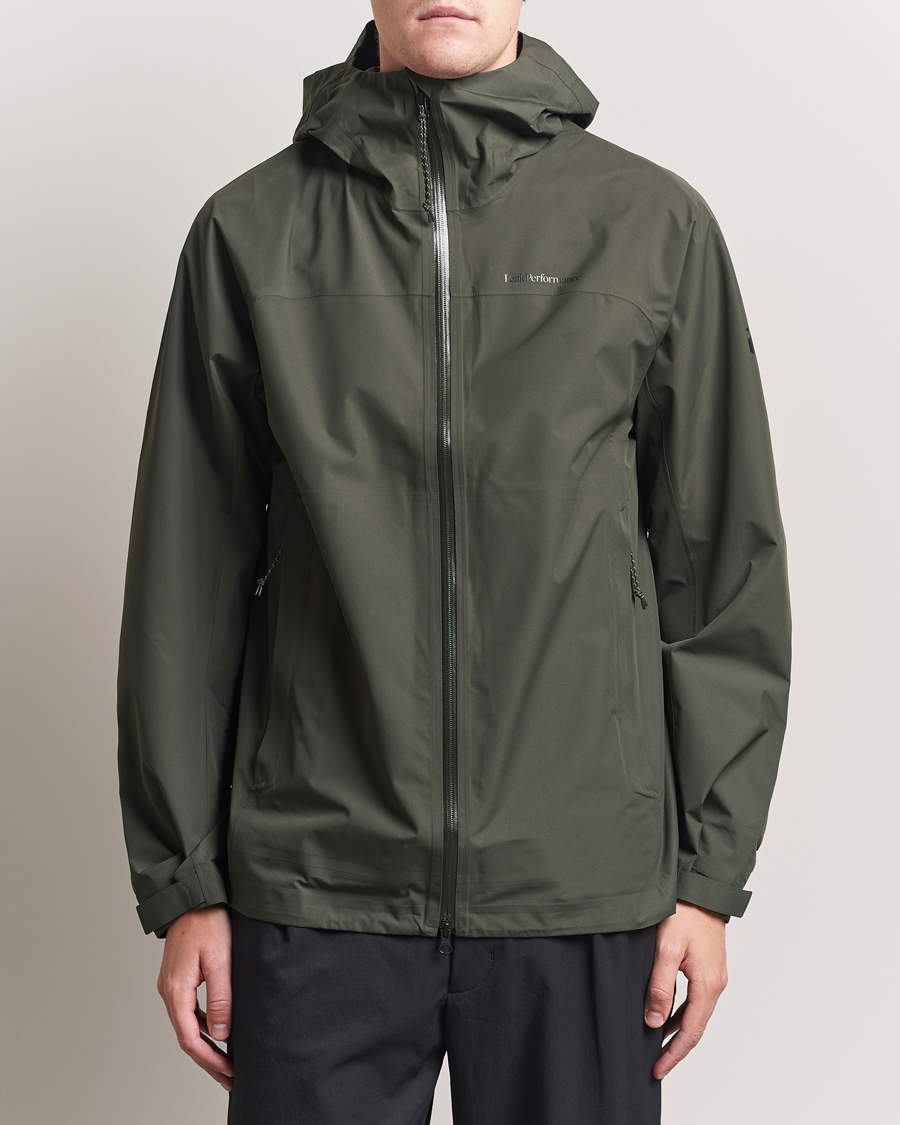 Uomini | Giacche | Peak Performance | Treeline Shell Hooded Jacket Olive Extreme