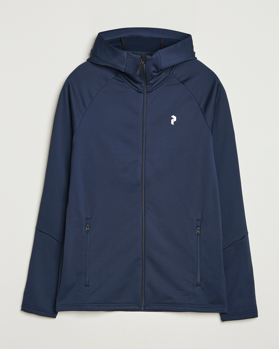 Uomini | Maglieria | Peak Performance | Rider Hooded Full Zip Blue Shadow
