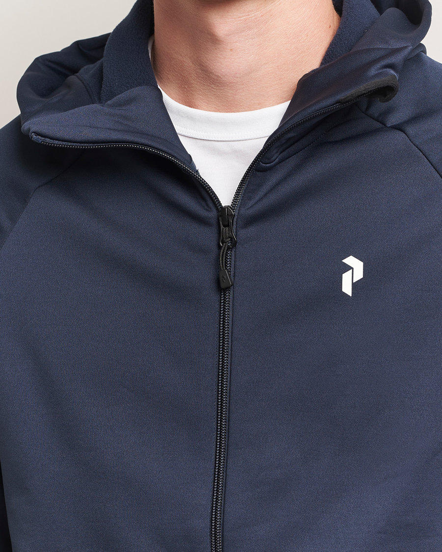 Uomini | Maglieria | Peak Performance | Rider Hooded Full Zip Blue Shadow