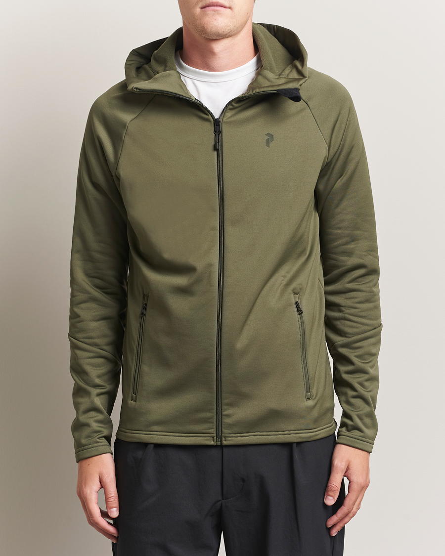 Uomini | Maglieria | Peak Performance | Rider Full Zip Hoodie Pine Needle