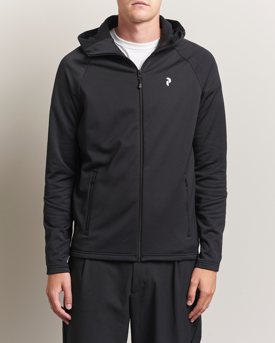 Uomini | Maglieria | Peak Performance | Rider Hooded Full Zip Black