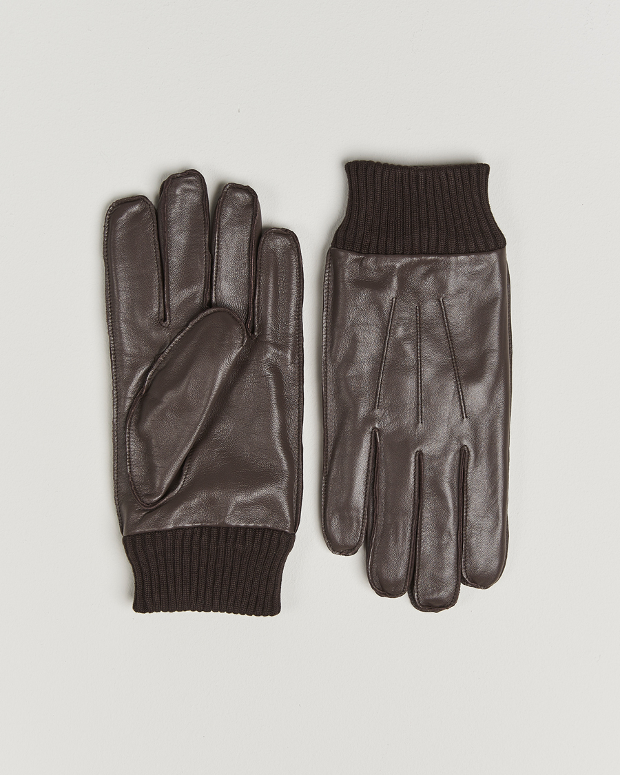 Uomini | Guanti | Samsøe Samsøe | Hackney Leather Glove Dark Brown