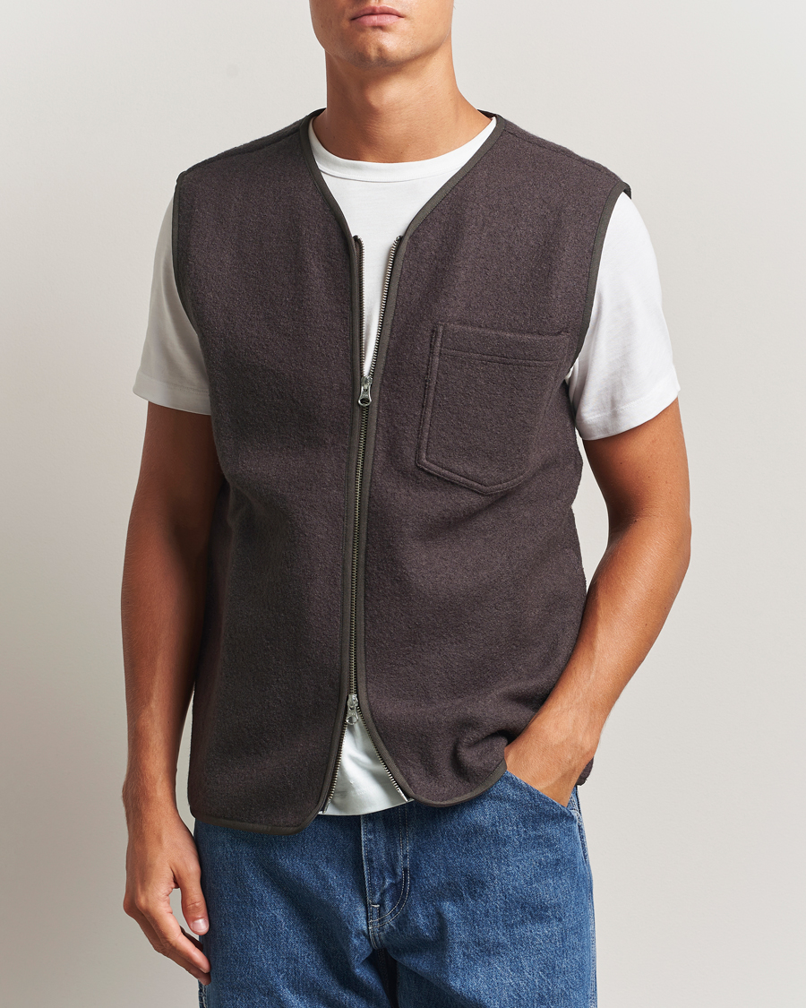 Uomini | Giacche | Samsøe Samsøe | Hannes Boiled Wool Vest Turkish Coffee