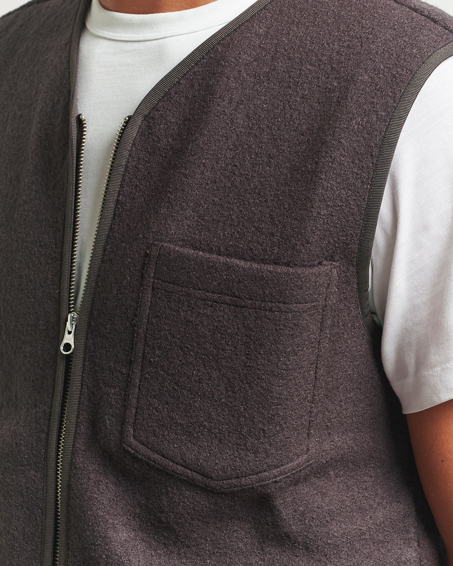 Uomini | Giacche | Samsøe Samsøe | Hannes Boiled Wool Vest Turkish Coffee