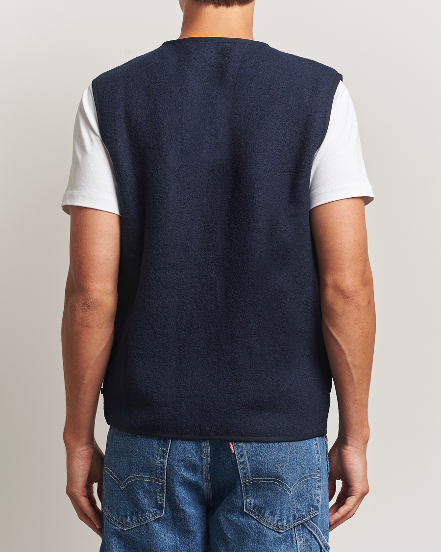 Uomini | Giacche | Samsøe Samsøe | Hannes Boiled Wool Vest Salute Navy