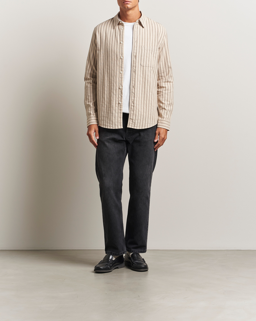 Uomini | Camicie | Samsøe Samsøe | Liam Striped Shirt Canteen Green