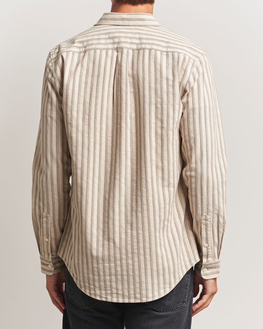 Uomini | Camicie | Samsøe Samsøe | Liam Striped Shirt Canteen Green