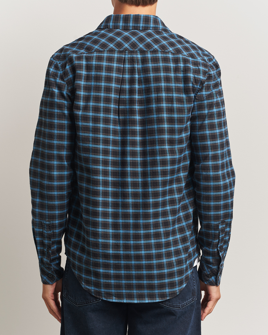 Uomini | Camicie | Samsøe Samsøe | Liam Brushed Cotton Checked Shirt Turkish Coffee