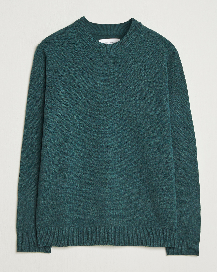 Uomini | Maglieria | Samsøe Samsøe | Isak Knitted Crew Neck Green Gables