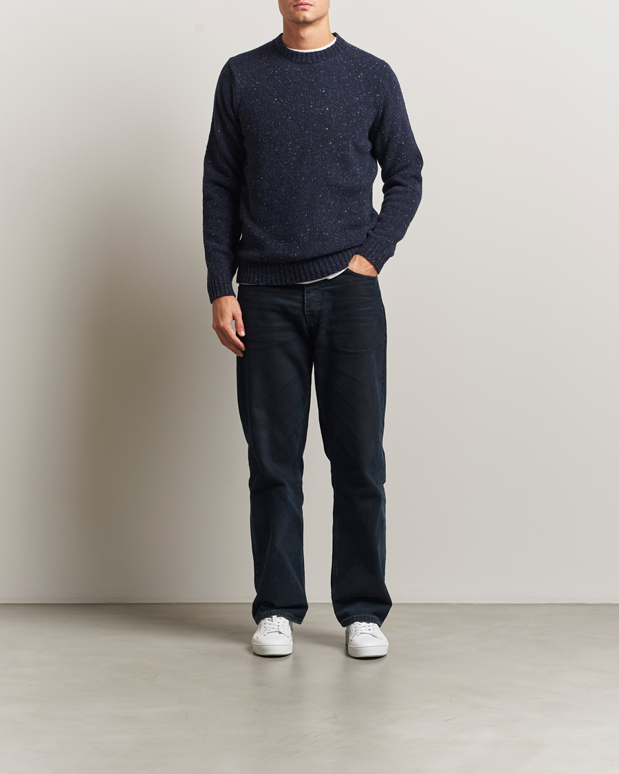 Uomini | Maglieria | Samsøe Samsøe | Nataniel Donegal Knitted Crew Neck Salute Navy