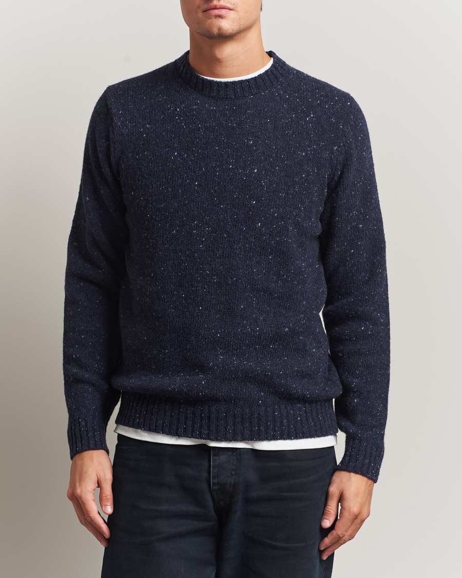 Uomini | Maglieria | Samsøe Samsøe | Nataniel Donegal Knitted Crew Neck Salute Navy
