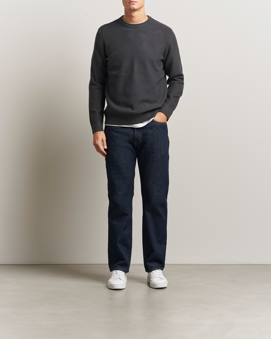Uomini | Maglieria | Samsøe Samsøe | Dem Structured Knitted Crew Neck Black Oyster