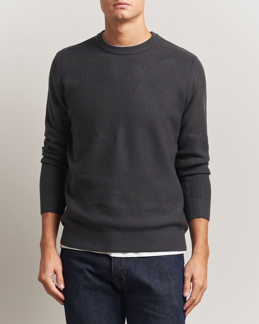 Uomini | Maglieria | Samsøe Samsøe | Dem Structured Knitted Crew Neck Black Oyster