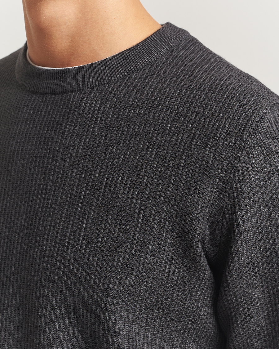 Uomini | Maglieria | Samsøe Samsøe | Dem Structured Knitted Crew Neck Black Oyster