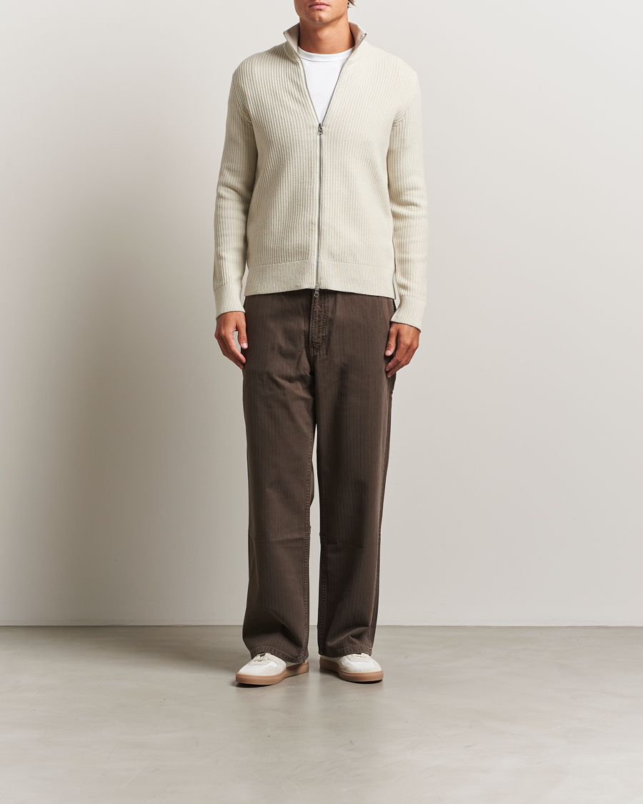 Uomini | Maglieria | Samsøe Samsøe | Dem Structured Knitted Full Zip Silver Birch