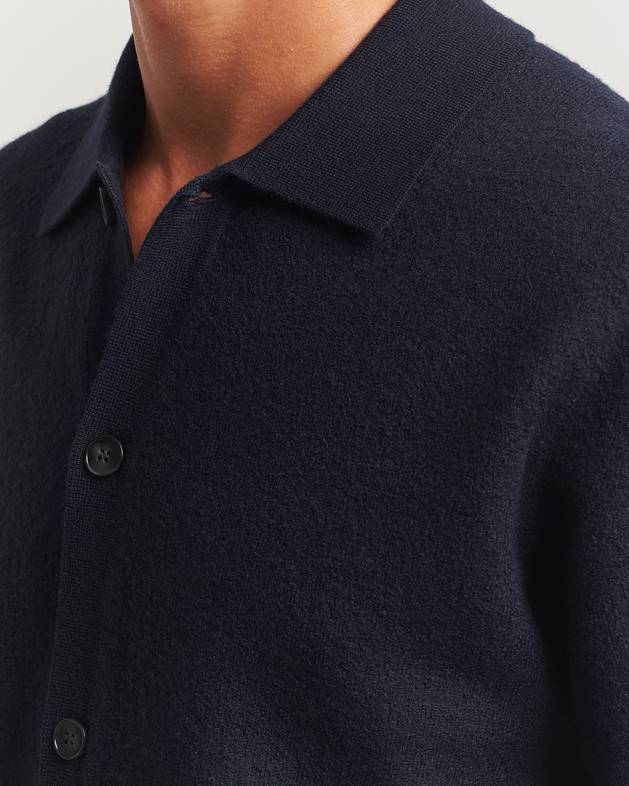 Uomini | Maglieria | Samsøe Samsøe | Richard Merino Knitted Cardigan Salute Navy