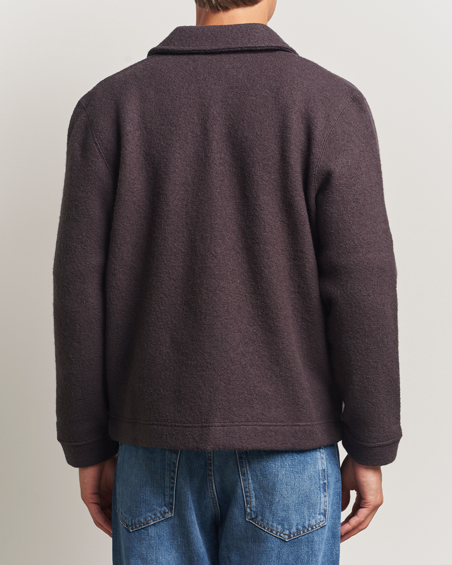 Uomini | Maglieria | Samsøe Samsøe | Hannes Boiled Wool Full Zip Turkish Coffee