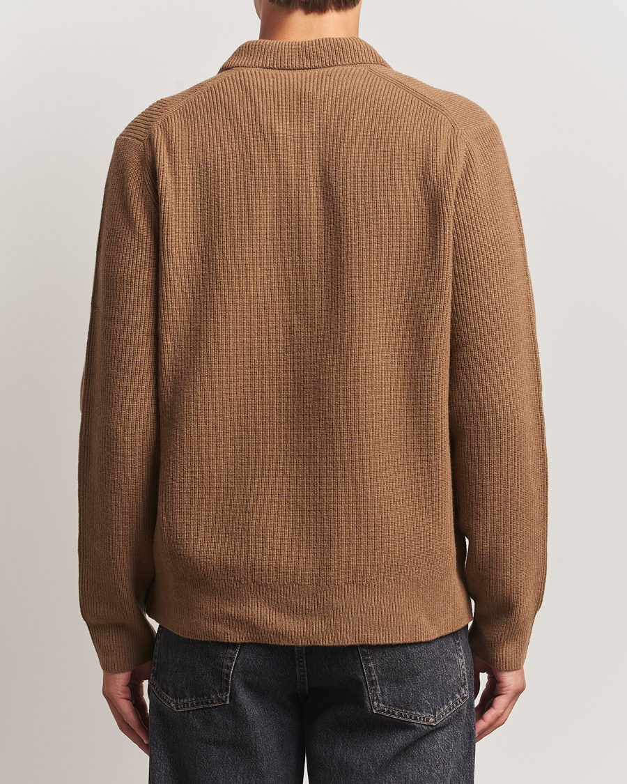 Uomini | Maglieria | Samsøe Samsøe | Isak Knitted Half Zip Polo Otter Brown