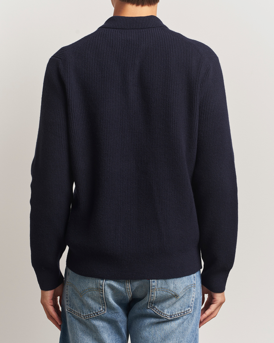 Uomini | Maglieria | Samsøe Samsøe | Isak Knitted Half Zip Polo Salute Navy