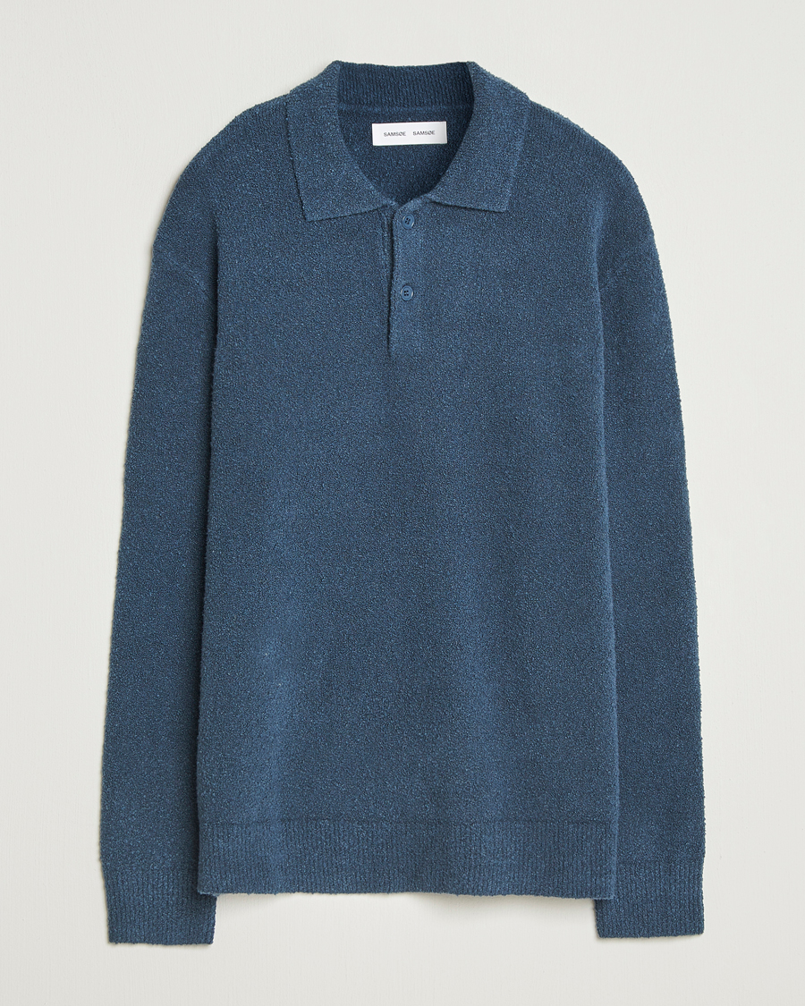 Uomini | Maglieria | Samsøe Samsøe | Nino Knitted Polo Midnight Navy