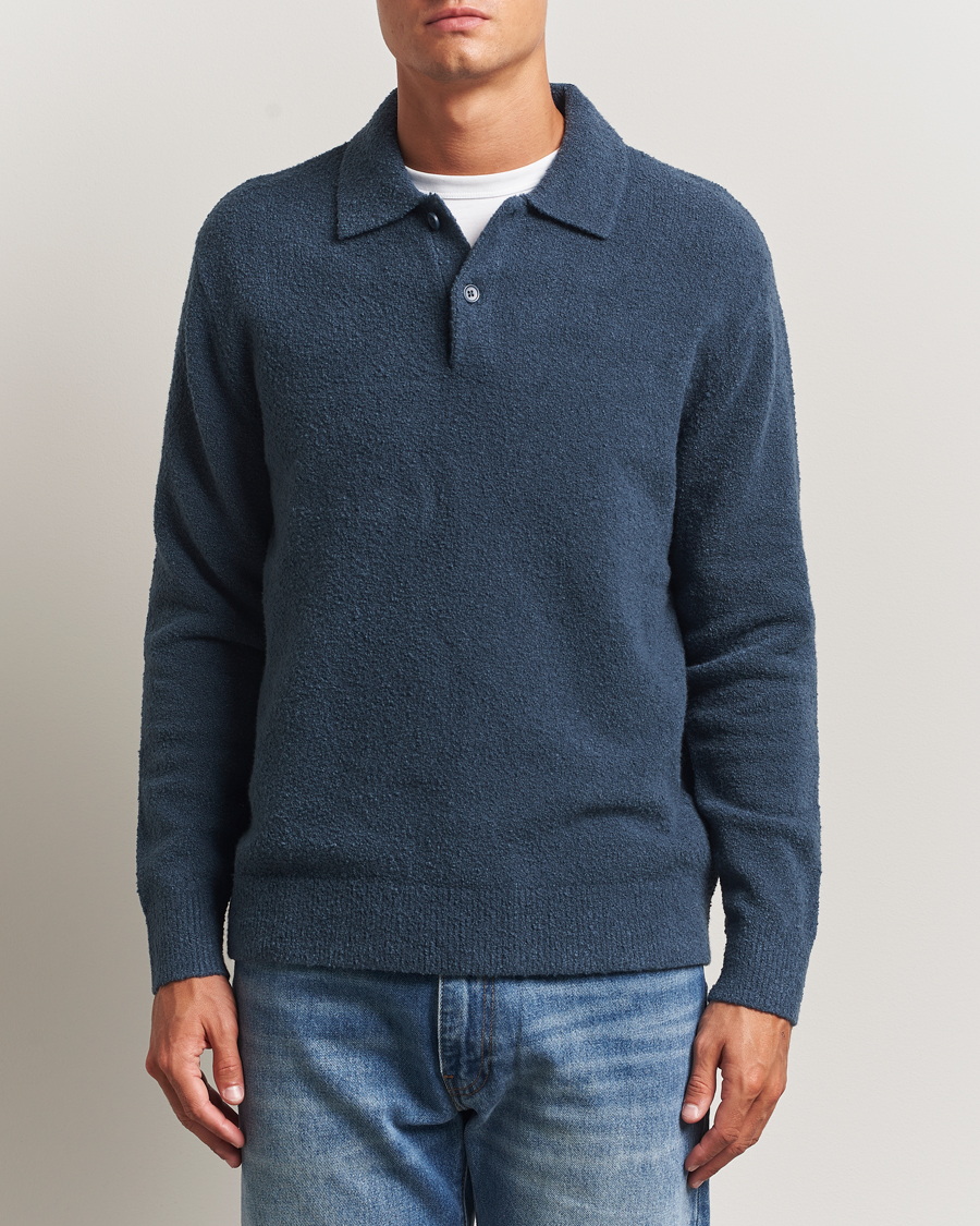 Uomini | Maglieria | Samsøe Samsøe | Nino Knitted Polo Midnight Navy